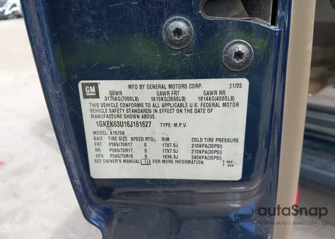 2006 GMC Yukon Denali from USA, damaged, VIN 1GKEK63U16J161627